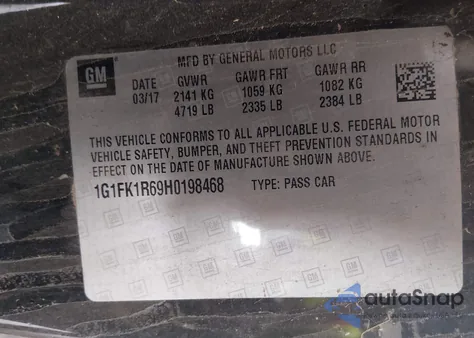 2017 Chevrolet Camaro Zl1 из США, поврежденный, VIN 1G1FK1R69H0198468